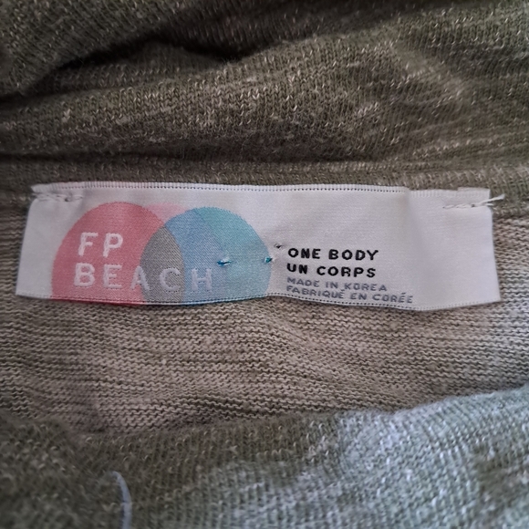 Free People Beach Heather Green Long Sleeve Cowel Neck Pullover Top One Size - Picture 4 of 6